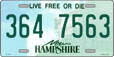 NH license plate 3647563