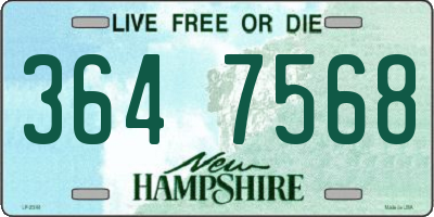 NH license plate 3647568