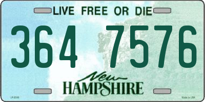 NH license plate 3647576
