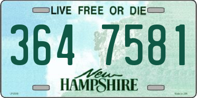 NH license plate 3647581