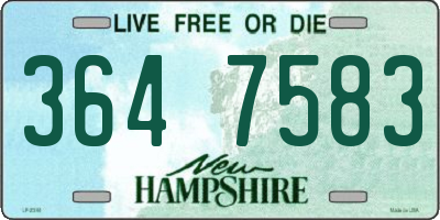 NH license plate 3647583