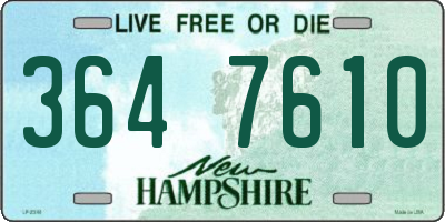 NH license plate 3647610