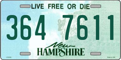NH license plate 3647611