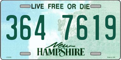 NH license plate 3647619