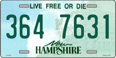 NH license plate 3647631