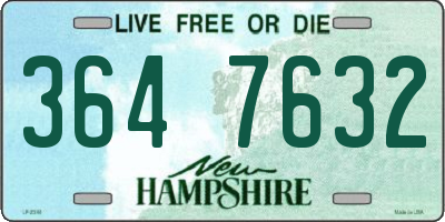 NH license plate 3647632