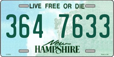 NH license plate 3647633