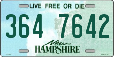 NH license plate 3647642