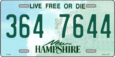 NH license plate 3647644
