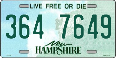 NH license plate 3647649