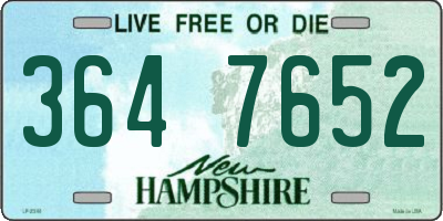NH license plate 3647652