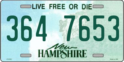NH license plate 3647653
