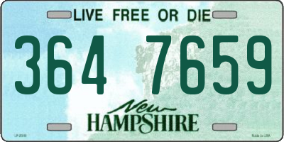 NH license plate 3647659