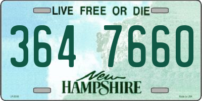 NH license plate 3647660