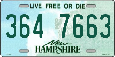 NH license plate 3647663