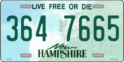 NH license plate 3647665