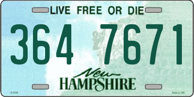 NH license plate 3647671