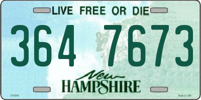 NH license plate 3647673