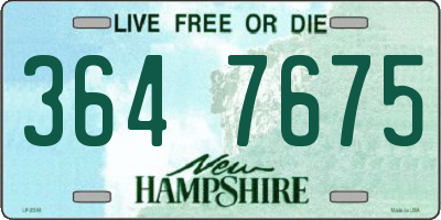 NH license plate 3647675
