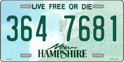 NH license plate 3647681