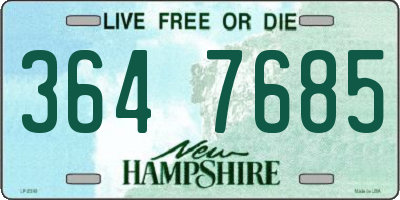 NH license plate 3647685
