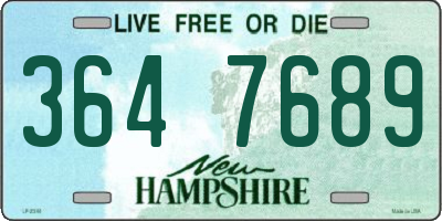 NH license plate 3647689