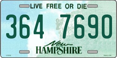 NH license plate 3647690