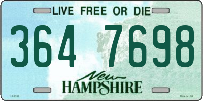 NH license plate 3647698