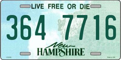 NH license plate 3647716