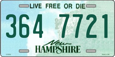 NH license plate 3647721