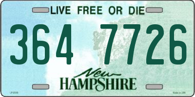 NH license plate 3647726