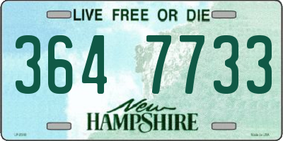NH license plate 3647733