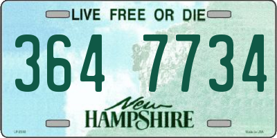 NH license plate 3647734
