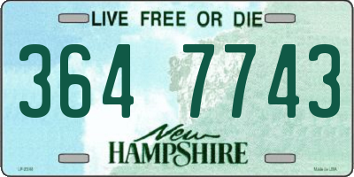 NH license plate 3647743