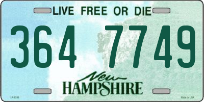 NH license plate 3647749