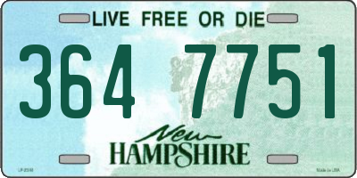NH license plate 3647751