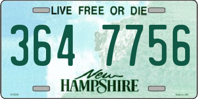 NH license plate 3647756