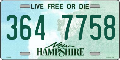 NH license plate 3647758