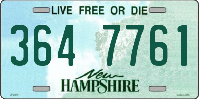 NH license plate 3647761