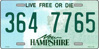 NH license plate 3647765