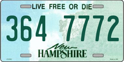 NH license plate 3647772
