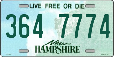 NH license plate 3647774