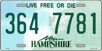 NH license plate 3647781