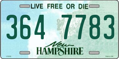 NH license plate 3647783
