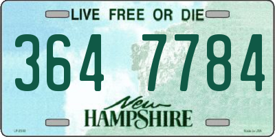 NH license plate 3647784