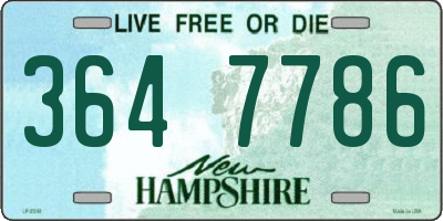 NH license plate 3647786