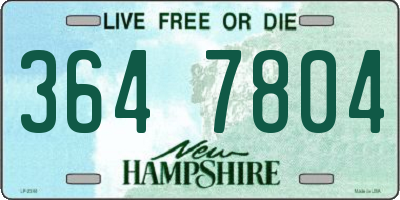 NH license plate 3647804