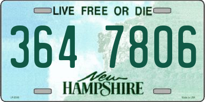NH license plate 3647806