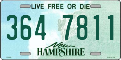 NH license plate 3647811