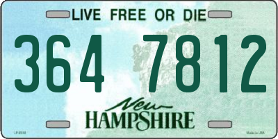 NH license plate 3647812